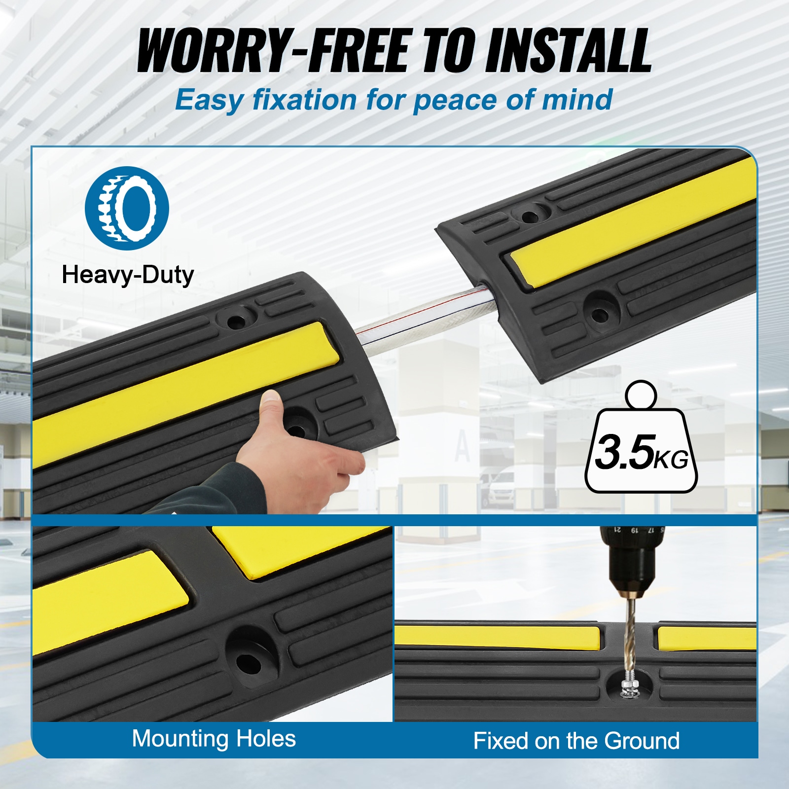 Heavy Duty Cable Protector Ramp For Floor 4 Pack_voghion.com
